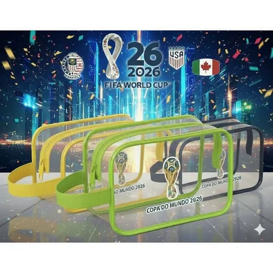 Necessaire Premium Copa 2026 - Logo em DTF (NÃO SAI!)🇧🇷 [EDIÇÃO LIMITADA]