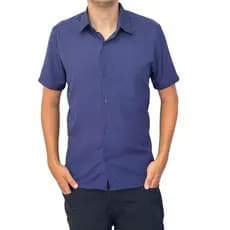Blusa Masculina Social Camisa Social Manga Curta Com Bolso Não Amassa