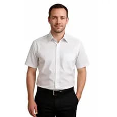 Camisa Social Manga Curta Masculina Com Bolso Passa Facil