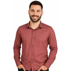 Camisa Masculina Social Manga Longa Maquinetado