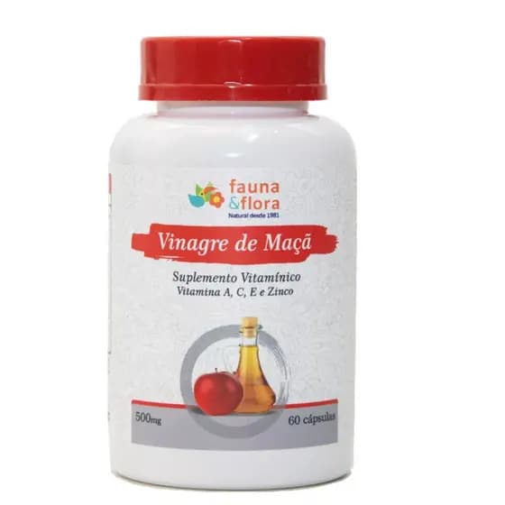 NutriFaz - Vinagre de Maçã com Vitaminas A, C, E, Zinco - 60 Cápsulas - Fauna Flora