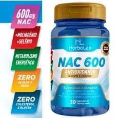 NAC - Acetilcisteína + Selênio - 30 Cápsulas - 750mg - Herbolab