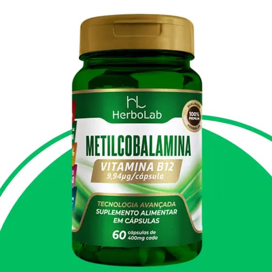 Vitamina B12 (Metilcobalamina) - 400mg - 60 Cáps - Herbolab