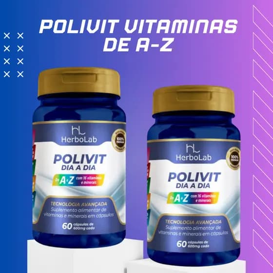 Multivitaminico, Vitamina de A-Z 500mg - 60 Cápsulas - Herbolab