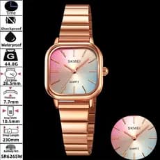 Relógio De Pulso Skmei Pulseira De Quartzo Para Mulher Luxo Em Aço Inoxidável Casual Fashion 30m À Prova D'água