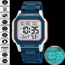 Skmei Mens Digital Stop Watch Moda Luz Traseira 50M À Prova D'água Dual Time Led Cronógrafo Relógios Esportivos