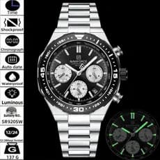 Naviforce Relógios Esportivos Masculinos De Negócios Com Data Automática Marca Original 12 24 Horas Display Mãos Luminos