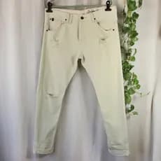 Calça masculina amarelo claro. TAM 40. 100% algodão  [MEDIDAS NA DESCRIÇÃO] [BRECHÓ