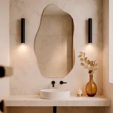 Espelho Decorativo Orgânico Lapidado 55x75cm Moderno Grande de Parede com Suporte