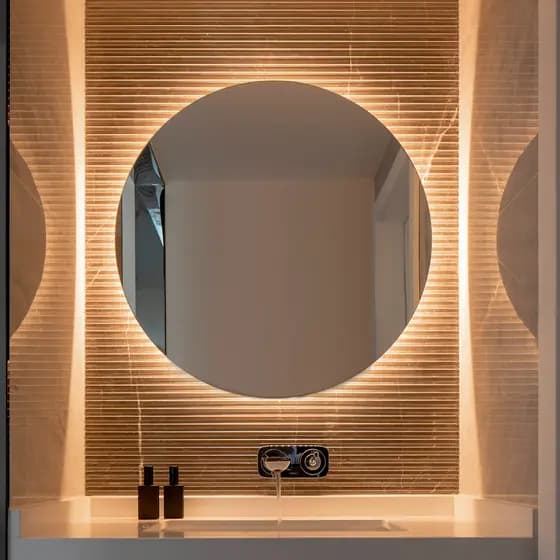 Espelho Redondo com Led 60cm Espelho Para Sala Quarto Banheiro de Parede Decorativo