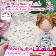 Rostinho 10 - Olhos Aplique para boneca de Tecido  - Cola com o Ferro de Passar - Mamãe Corujinha