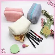 Estojo Kawaii Fofo Grande Capacidade Lápis Canetas Zíper Escolar Almofadado Meninas Presente Maquiagem