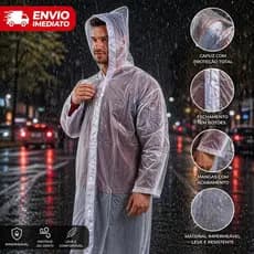 Kit Capa De Chuva Adulto Unissex Resistente Com Capuz Passeio Festas Impermeável
