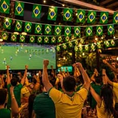 Bandeirinha Brasil Decoração 200m Varal Bandeirolas Políéster Copa do Mundo Eleições