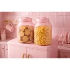 Kit com 2 Potes 3 Litros com Tampa Rosca Porta Mantimentos Transparente, Vedação Total para Biscoito, Arroz e Cereais