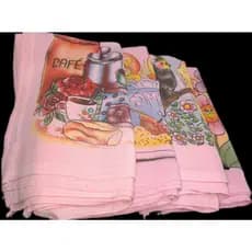 Pano de Prato 100% Algodão Copa Cozinha Rosa Decorado Estampado Super Absorvente Premium
