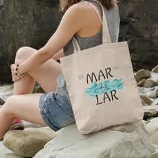 Bolsa Feminina Ecobag Praia em Algodão Cru Estampas para Verão