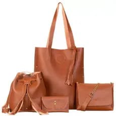 Bolsa Feminina Kit 4 Peças Básico Prático Dia a Dia