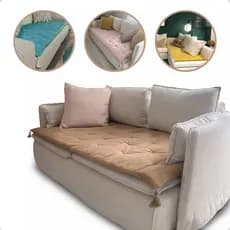 Capa para Sofá Protetora Pillow Top Forrada Protetor Pet em Suede Veludo Decorativo