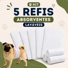 Refil para Fralda Pet Anti Xixi Reutilizável Lavável Pet Higiênico Microfibra Mil e Uma Utilidades
