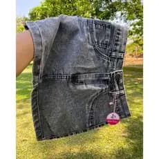 Saia Jeans Feminina Lisa Básica Estonada - Estilo Casual