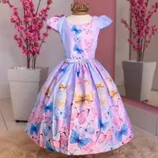 Vestido Infantil menina Festa Casual  Aniversário Estampado Batizado Formatura Brasil Lilo stitch Floral
