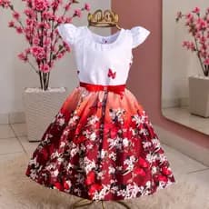 Vestido Infantil Festa Batizado Casamento Colorido Evangélica dia das criança Junino Xadrez Natal
