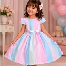 Vestido Menina Infantil Sereia Candy Borboletas Stitch Jardim Encantado Promoção dia crianças Collor