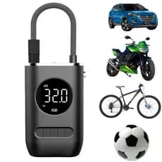 Mini Compressor De Ar Digital Portátil - USB Recarregável - Calibrador de Pneu Profissional