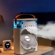 Ventilador Mini Umidificador Purificador De Ar Condicionado Portátil Com Led Reservatório