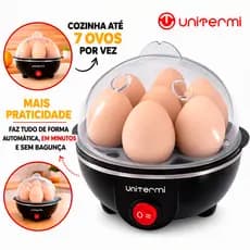 Cozedor de Ovo Elétrico Portátil 220v Preto Máquina de Cozinhar ovos Rápido á Vapor Unitermi
