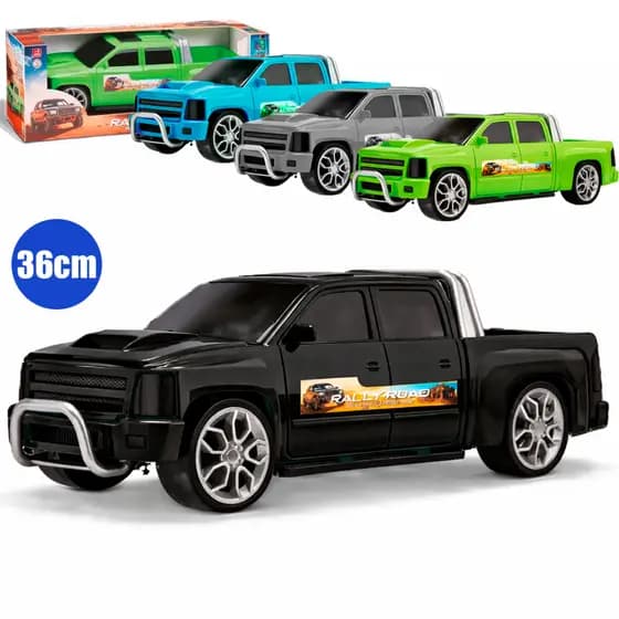 Carrinho Carro Pick-Up Infantil Caminhonete 36cm Criança Rally Off Road - Gava Toys Com Teto Solar