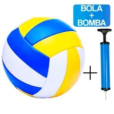 Kit Bola Vôlei Bomba de Encher Ar Voleibol Praia Quadra Areia Infantil e Adulto Profissional
