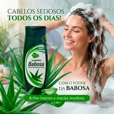 Shampoo De  Babosa Com Extrato De Aloe & Vera Cabelos Nutridos e Sedosos