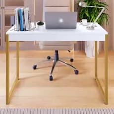 Mesa Escrivaninha Metal Pés de Ferro Estilo Industrial para estudo e Trabalho 90cm