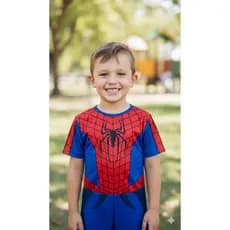Roupa Infantil Fantasia Escolar Festa Aniversário Personagens Menino Aranha