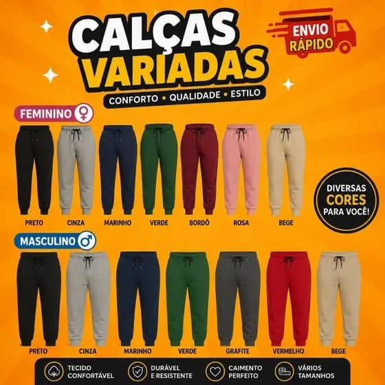 Calca De Moletom Frio Infantil Menino Menina