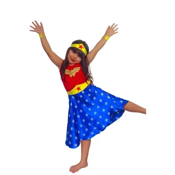 Fantasia Infantil Maravilha Acompanha Acessorios Cinto Bracelete Tiara
