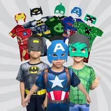 Fantasia Menino Super-Heróis Hulk Aranha América Ferro 1 a 8 Anos Envio Imediato