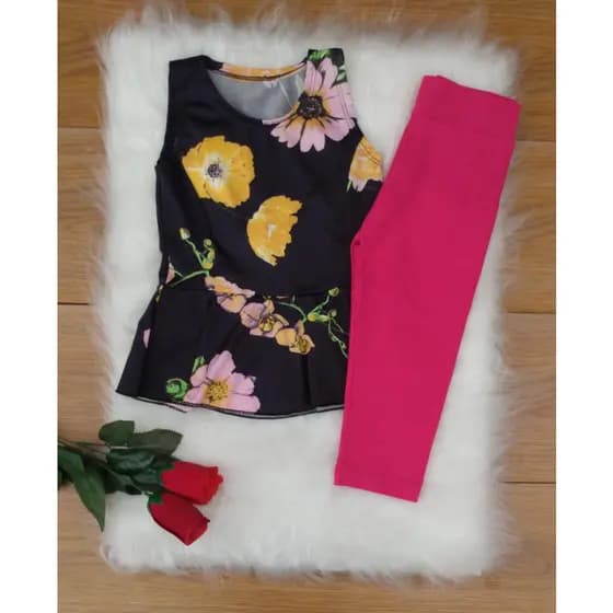 Conjunto Infantil para menina Moderninha Blogueirinha estilosa blusa e calça