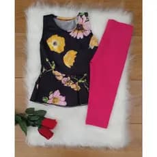 Conjunto Infantil para menina Moderninha Blogueirinha estilosa blusa e calça