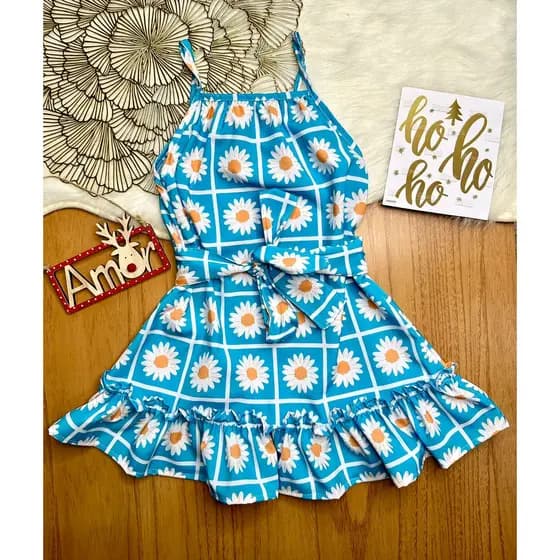 Vestido menina moda Infantil estampado ideal para festas.