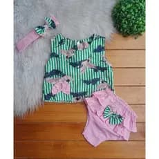 Conjunto bunda rica e cropped baby