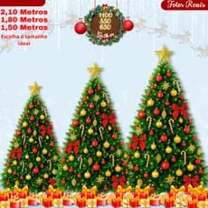 Árvore De Natal Pinheiro Luxo Tradicional 2,10m / 1,80m & 1,50m -  1100/850/650 Galhos Escolha a Sua
