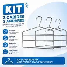 Cabides Triplos Prático Para Calças Casacos Blusas Triplo Organizador Reforçado Aço Cromado