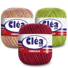 Linha Clea 500 Metros Circulo para Crochê, Tricô, Bordado, Amigurumi, Roupa, Biquini e Artesanato - Varias Cores
