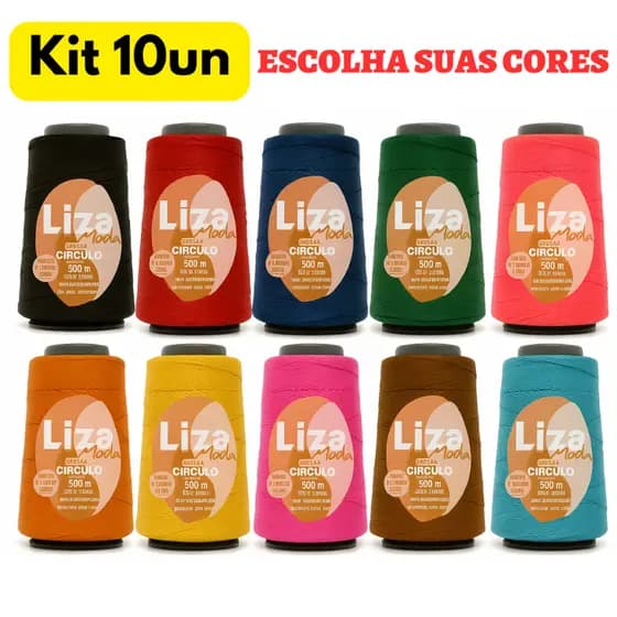 Kit 10 Linhas Liza Moda Grossa Fio 2 500 Metros 312 TEX Círculo Trança Cabelo Moda Crochê Artesanato