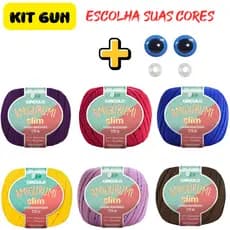 Kit 6 Linhas Amigurumi Fio Slim Fina com Brilho e Maciez 178 Metros 70g 100 cores Circulo 394 TEX