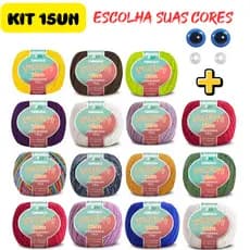 Kit 15 Linha Amigurumi Slim Fina Novelo 178 Metros 70g Circulo 394 TEX Fio Algodão Mercerizado DIY