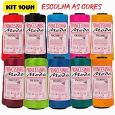Kit 10 Linhas Princesinha Moda Fina Cone 500 Metros Incomfio Polipropileno Box Braids Tranças Crochê